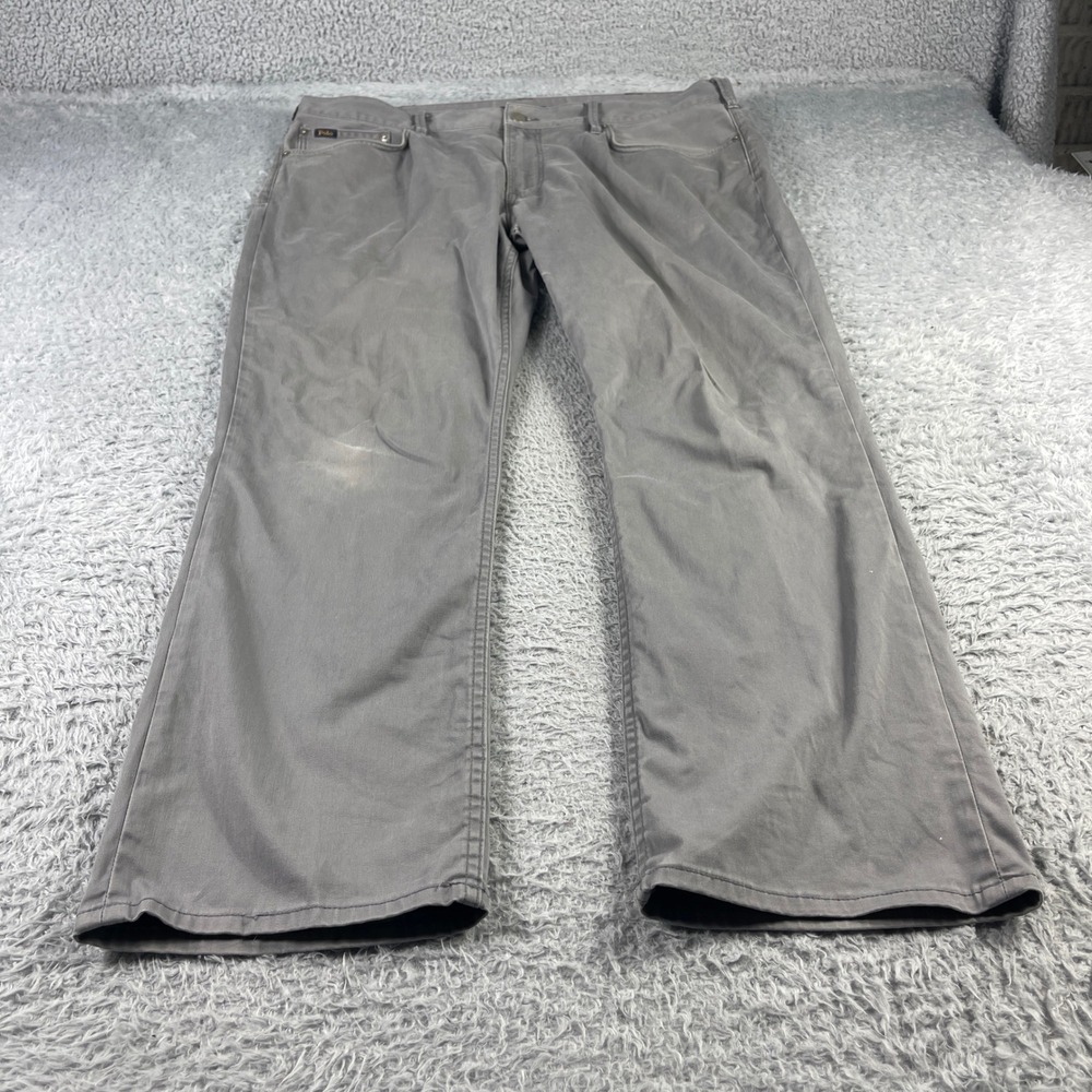 Polo Ralph Lauren Mens Gray Straight Leg Stretch Cotton Twill Pants 38x30